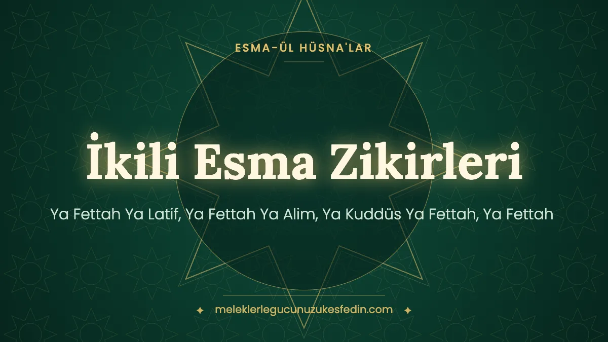 İkili Esma Zikirleri: Ya Fettah Ya Latif, Ya Fettah Ya Alim, Ya Kuddüs Ya Fettah, Ya Fettah Ya Vedud (Anlamı ve Kaç Kere)