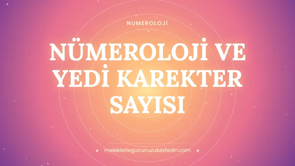 NÜMEROLOJİ VE YEDİ KAREKTER SAYISI