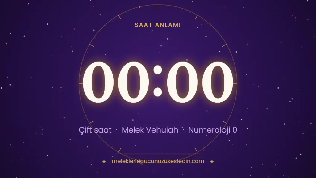 00.00 Saat Anlamı: Aşk, Melek ve Numeroloji Mesajı