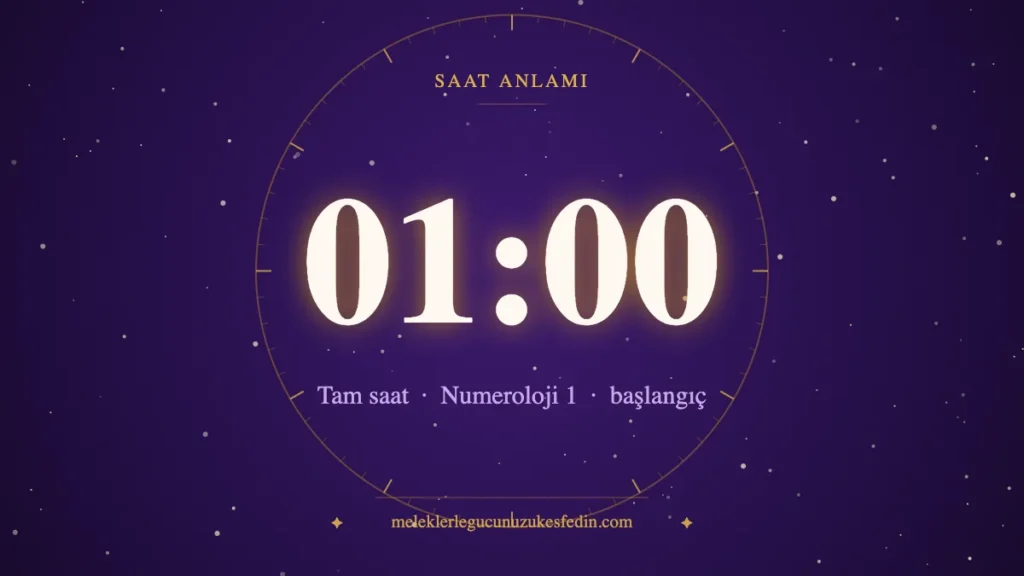 01.00 saat anlamı: başlangıç, liderlik ve irade — numeroloji 1