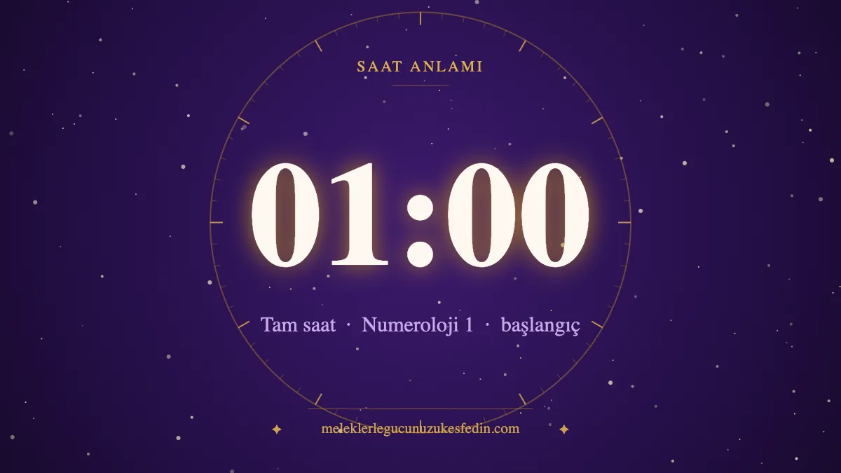 01.00 Saat Anlamı: Aşk, Dua ve Numeroloji Mesajı