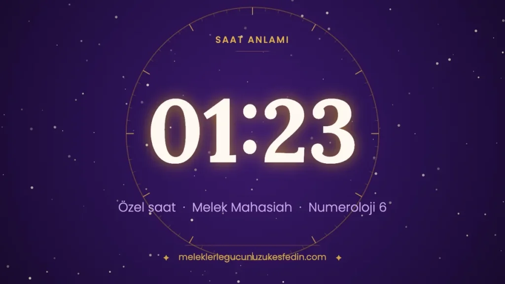 01:23 saat anlamı: özel saat, melek Mahasiah, numeroloji 6