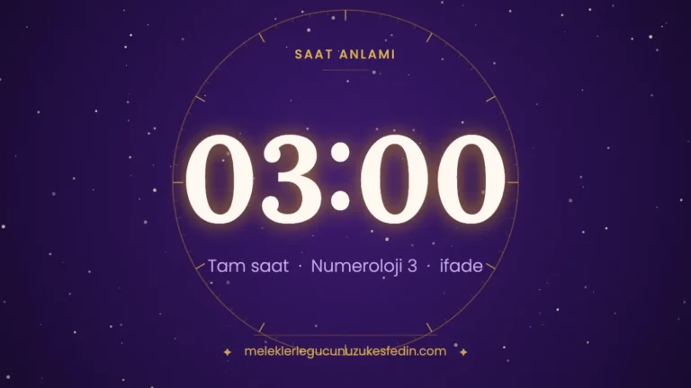 03.00 Saat Anlamı: Aşk, Dua ve Numeroloji Mesajı
