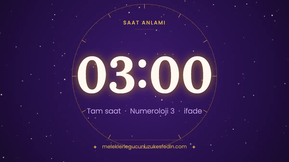 03.00 Saat Anlamı: Aşk, Dua ve Numeroloji Mesajı