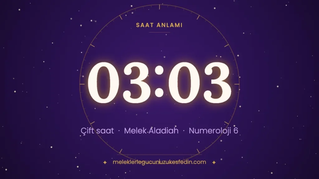 03:03 saat anlamı: çift saat, melek Aladiah, numeroloji 6