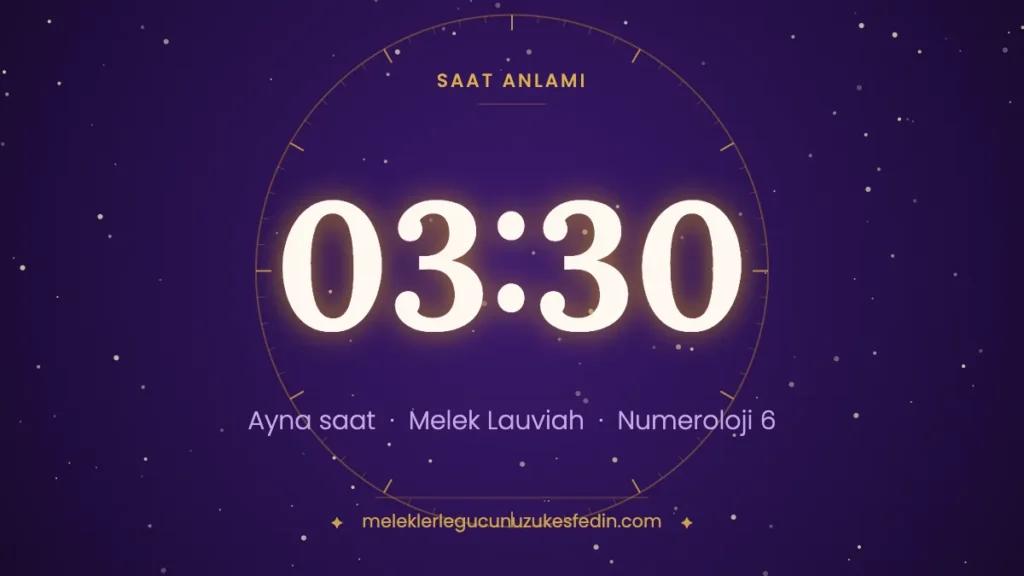 03:30 saat anlamı: ayna saat, melek Lauviah, numeroloji 6