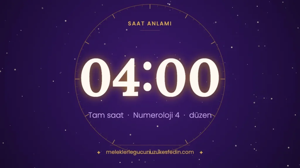 04.00 saat anlamı: düzen, sağlamlık ve sabır — numeroloji 4