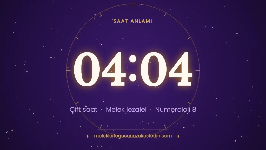 04:04 saat anlamı: çift saat, melek Iezalel, numeroloji 8