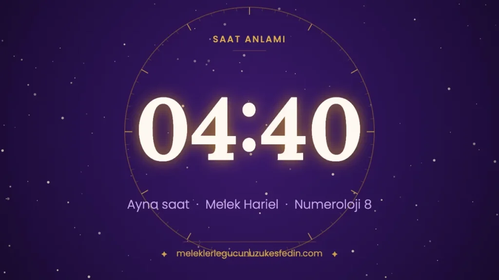04:40 saat anlamı: ayna saat, melek Hariel, numeroloji 8