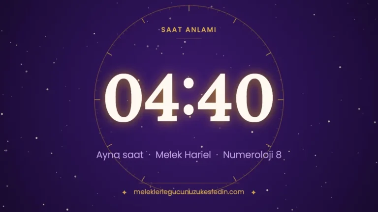 04.40 Saat Anlamı: Aşk, Melek ve Numeroloji Mesajı