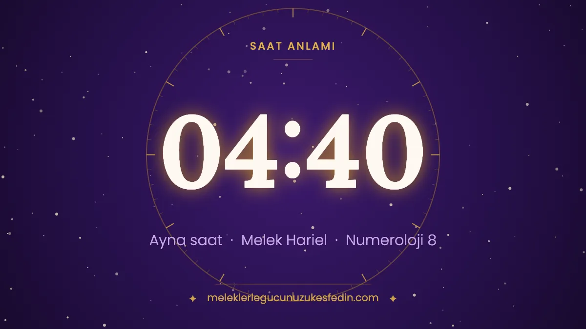 04.40 Saat Anlamı: Aşk, Melek ve Numeroloji Mesajı