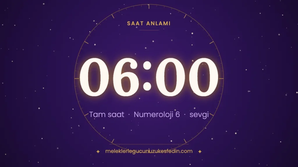 06.00 saat anlamı: sevgi, aile ve sorumluluk — numeroloji 6