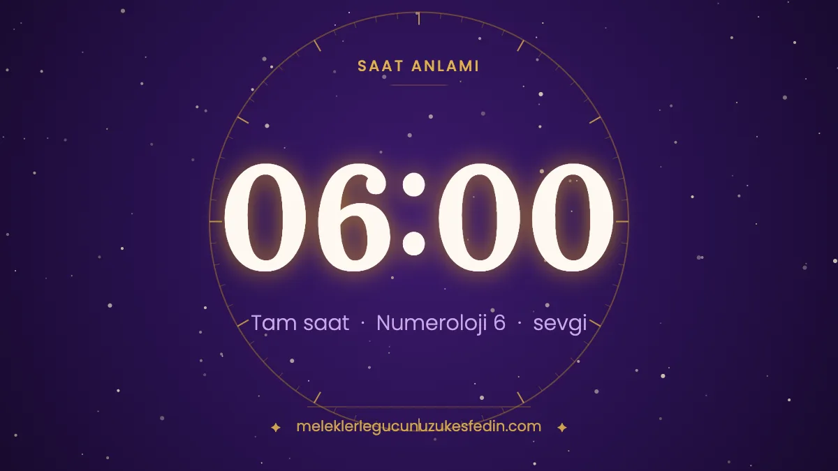 06.00 Saat Anlamı: Aşk, Dua ve Numeroloji Mesajı