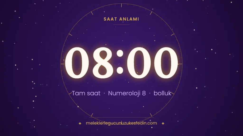 08.00 saat anlamı: bolluk, güç ve karma — numeroloji 8