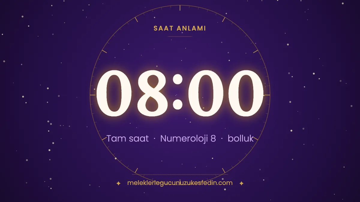 08.00 Saat Anlamı: Aşk, Dua ve Numeroloji Mesajı