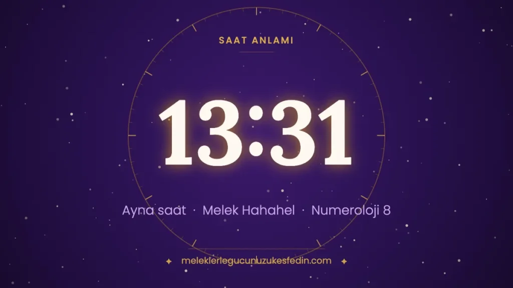13:31 saat anlamı: ayna saat, melek Hahahel, numeroloji 8