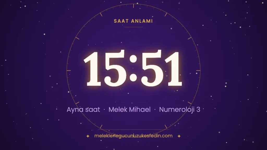 15:51 saat anlamı: ayna saat, melek Mihael, numeroloji 3