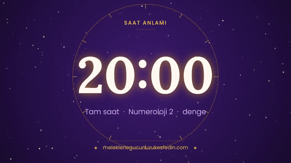 20.00 Saat Anlamı: Aşk, Dua ve Numeroloji Mesajı