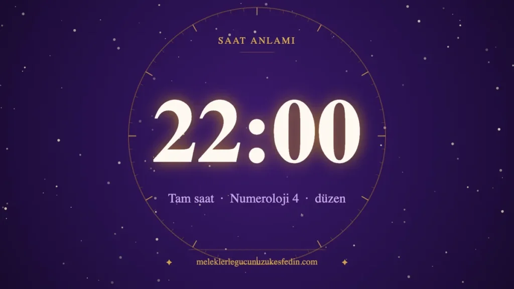 22.00 saat anlamı: düzen, sağlamlık ve sabır — numeroloji 4