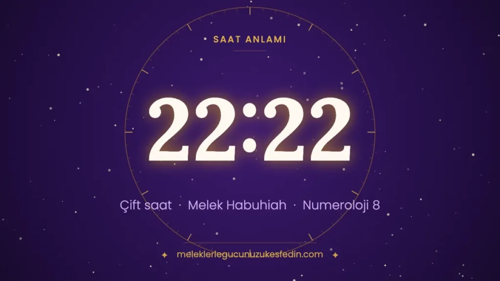 22:22 saat anlamı: çift saat, melek Habuhiah, numeroloji 8