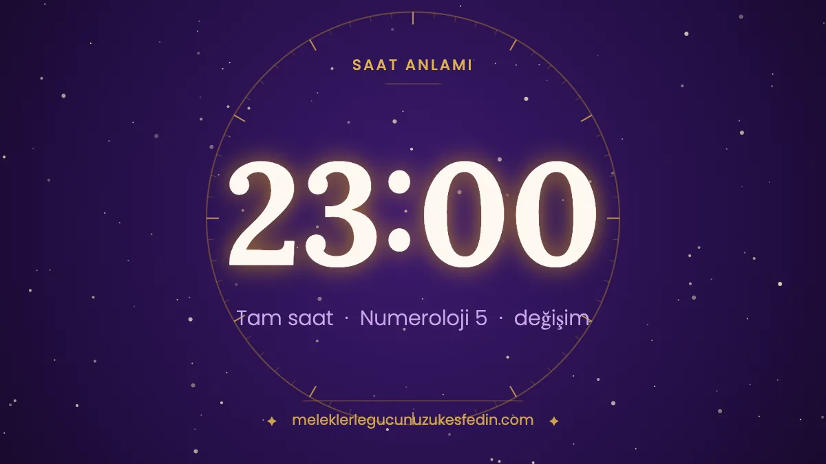 23.00 Saat Anlamı: Aşk, Dua ve Numeroloji Mesajı