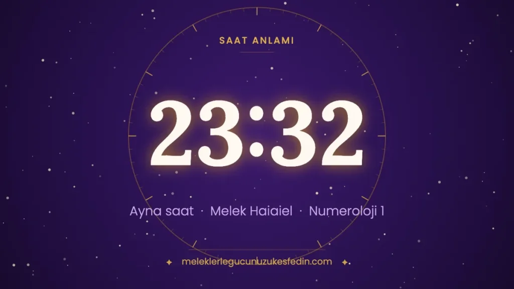 23:32 saat anlamı: ayna saat, melek Haiaiel, numeroloji 1